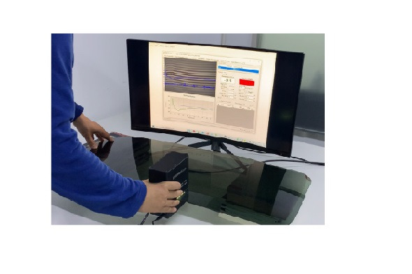 Official AEM-01 edge stress meter operation-context view